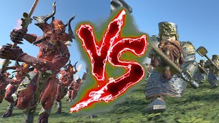 Exalted Bloodletters of Khorne VS Hammerers Total War Warhammer 3 [upl. by Euphemia]