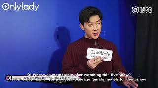 English Subs Luo Jin Cerruti 1881 2018 FW Runway Show Interview 罗晋卓諾迪时装秀采访 [upl. by Bloxberg]