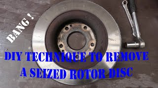 Free a seized rotor brake disc DIY [upl. by Goldner]