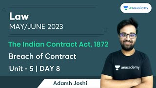 The Indian Contract Act 1872  Unit 6  Contingent and Quasi Contract  Day 2  Adarsh Joshi [upl. by Niltac213]