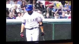 Nelson Cruz breaks bat in dirt and earns first career ejection [upl. by Htebharas292]