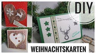 3 schnelle Weihnachtskarten  Karten selberbasteln DIY IDEE Tutorial  deutsch  Anleitung [upl. by Billi]