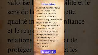 définition de la Discrétion motivation frenchvocabulary french learnfrench [upl. by Iramo]