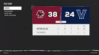 WEEK 12 BOSTON COLLEGE EAGLES 44  VILLANOVA WILDCATS 63 [upl. by Gillmore868]