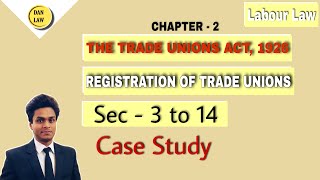 Registration Of Trade Unions  Trade Unions Act Sec 3 to 14  Case Law  BY DA Nandan [upl. by Bobina]