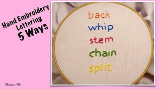 5 Ways to Hand Embroider Letters Lettering  Beginners [upl. by Reeves]