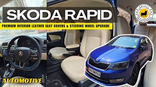 Skoda Rapid Premium Interior Upgrade  Leather Seat Covers amp Steering Wheel  Orchis Mumbai [upl. by Marienthal391]