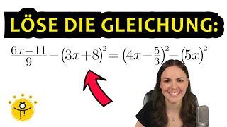 Lineare Gleichungen schwer – Gleichung mit binomischen Formel lösen [upl. by Novelia574]