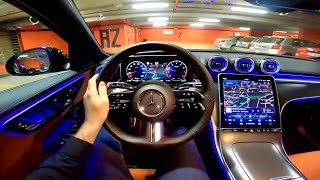 NEW Mercedes CCLASS 2023  NIGHT POV test drive PURE DRIVING C 300 4MATIC [upl. by Derwin]