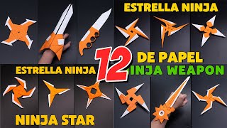 12 Estrella Ninja de Papel Como hacer una estrella ninja de papel [upl. by Nygem507]