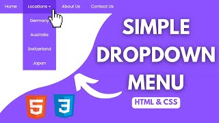 Simple Dropdown Menu Using HTML amp CSS  EASY TUTORIAL [upl. by Bozuwa843]