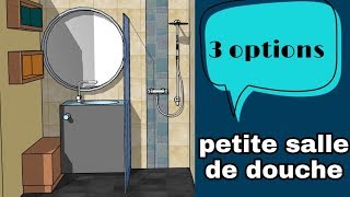 3 options pour laménagement de petite salle de douche de 4m2 optimiser plan petite salle de bain [upl. by Akimas]