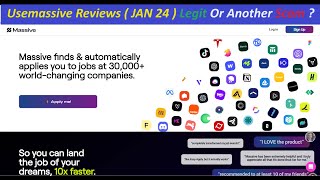 Usemassive Reviews  JAN 24  Legit Or Another Scam   Massive Reviews  Usemassive Com Reviews [upl. by Nunci]