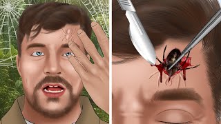 ASMR Help MrBeast remove the spider stuck in his forehead  WOW Brain Kr Satisfying video [upl. by Novy]