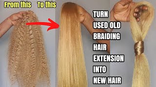 How to transform Used Old Attachment into new hair  Revive your used old braiding hair extension [upl. by Seidule]