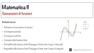 Analisi Matematica II Successioni di funzioni  Lezione 1 [upl. by Gallagher237]