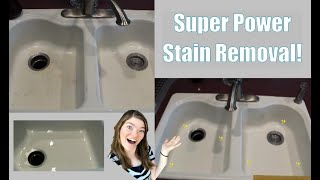 HOW TO CLEAN A PORCELAIN SINK  KITCHEN SINK CLEANING TIPS  NONTOXIC ONHAND PRODUCT  Taylor Ford [upl. by Chirlin961]