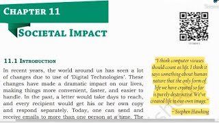 Societal Impact Chapter 11 of class 11 Computer Science  Chapter 6 of Information Practices NCERT [upl. by Eissert]