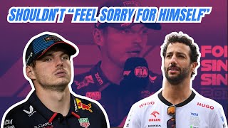 Max Verstappen on Daniel Ricciardo possibly being replaced by Red Bull after Singapore GP [upl. by Eanaj28]