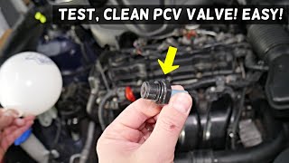 HOW TO TEST AND CLEAN PCV VALVE ON CAR EASY [upl. by Idyh2]