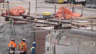 Construction of new Cavotec quothands free mooringquot HFM system Welland Canal Lock 5 W [upl. by Lind]