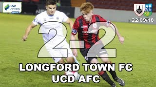 Longford Town FC v UCD Highlights 220918 [upl. by Alodee]