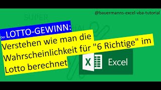 053  Lotto Gewinn Wahrscheinlichkeit berechnen  Statistik Mathe programmieren vba lernen6 aus 49 [upl. by Aicirtap197]