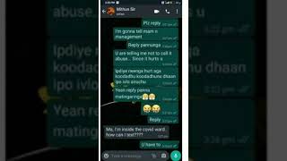 Coimbatore pontharani  Mithun sakravarthi whatsapp chat leaked  Chinmaya vidyalaya School [upl. by Neenwahs989]