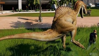 Jurassic World Evolution  Spinoraptor amp Indoraptor Breakout amp Fight 1080p 60FPS [upl. by Eilrebma]