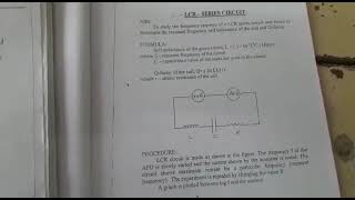 LCR Series resonance circuit experiment in Tamil LCR series [upl. by Agan]