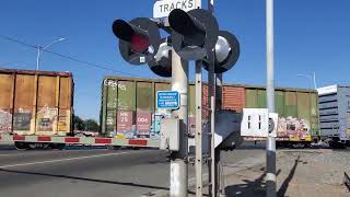 Union Pacific Manifest train passing Shaw Ave Fresno ca [upl. by Arehsat]