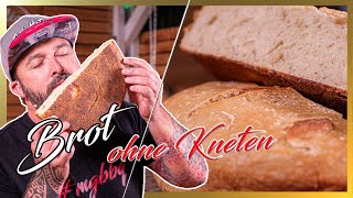 BROT backen OHNE KNETEN aus dem Dutch Oven  TASSENBROT backen  Brot mit 4 Zutaten backen  MGBBQ [upl. by Kally]