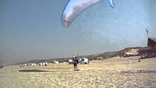 Paragliding zu Fuß start on the beach parapente Bredene [upl. by Ttezzil]