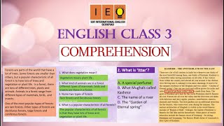 English Olympias Class 3  Comprehension [upl. by Fafa]