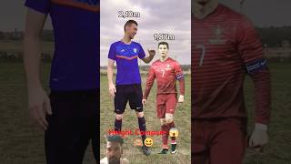 MICHEL vs FAMOUS FOOTBALLERS 😱📏 shorts viralvideo youtubeshorts football cr7 futbol funny [upl. by Amalita]