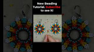 Large Huichol Style Earrings seedbeadsearrings beadingtutorials huicholstyle diy [upl. by Jory]