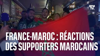 FranceMaroc des supporters marocains réagissent à la défaite de leur équipe en demifinale [upl. by Aicinoid]