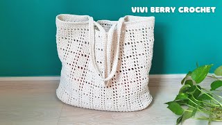 🧶Amazing DIY Crochet Bag  Crochet Tote Bag  How to Crochet a Bag Step by Step  ViVi Berry Crochet [upl. by Aeslek713]