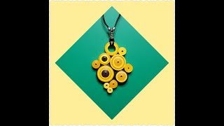 DIY quilling pendant  Tuto pendentif en papier roulé  Fast version [upl. by Pardner]