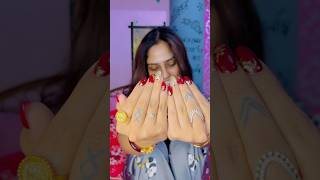 Biyer agye nails done 💅 SohAni wedding nails bridal bengali shorts [upl. by Fan110]