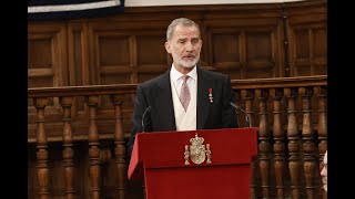 Palabras de SM el Rey en la entrega del Premio “Miguel de Cervantes” 2022 [upl. by Stormie]