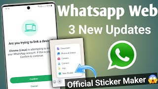 3 whatsapp new features for whatsapp web  whatsapp linked device  whatsapp new update [upl. by Euphemia]