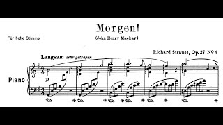 Morgen G Major Richard Strauss Piano Accompaniment [upl. by Yelsnit]