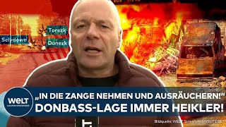 UKRAINEKRIEG Lage in Donezk im Donbass immer heikler Russen wollen Ukrainer quotin die Zange nehmenquot [upl. by Soalokin]