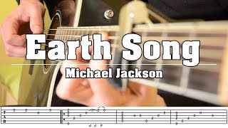 Earth Song Michael Jackson  Fingerstyle Cover with TABS [upl. by Nhor865]