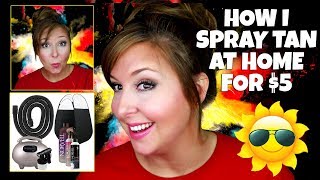 HOW TO SPRAY TAN AT HOME FOR 5 DIY Professional spray tan [upl. by Alegnatal]