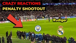 Man City vs Real Madrid penalty shootout Crazy reactions to Rudiger penalty goal [upl. by Legge]