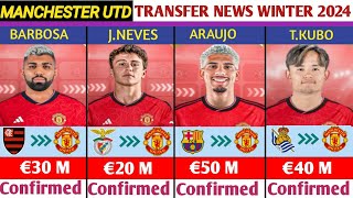 ALL MANCHESTER UNITED AGREEDCONFIRMED AND RUMOUR TRANSFER NEWS JANUARY TRANSFER WINDOW 2024 [upl. by Mcgrody]