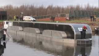 The Hydrokinetic OblinArk® Green Power Barge Launch in Leeds 8th Dec 2012 [upl. by Margit254]