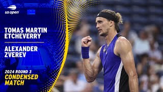 Tomas Martin Etcheverry vs Alexander Zverev Condensed Match  2024 US Open Round 3 [upl. by Allehcim51]